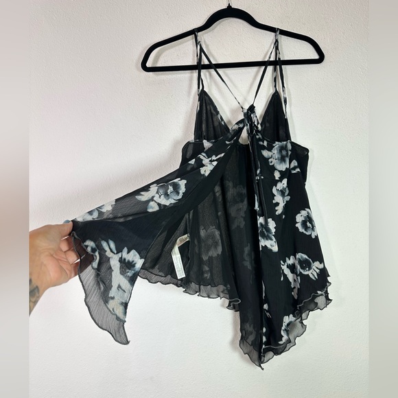Free People Seeing Double Printed Cami in Washed Black size Medium NWT - Picture 12 of 12